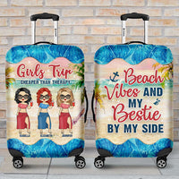 Thumbnail for Beach Vibes And My Bestie By My Side - Personalized Luggage Cover