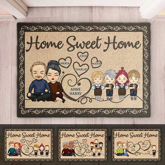 There's No Place Like Home - Personalized Decorative Mat - Anniversary Gifts, Gift For Couples, Husband Wife