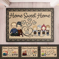 Thumbnail for There's No Place Like Home - Personalized Decorative Mat - Anniversary Gifts, Gift For Couples, Husband Wife