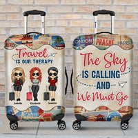 Thumbnail for The Sky Is Calling & We Must Go - Gift For Bestie - Personalized Luggage Cover