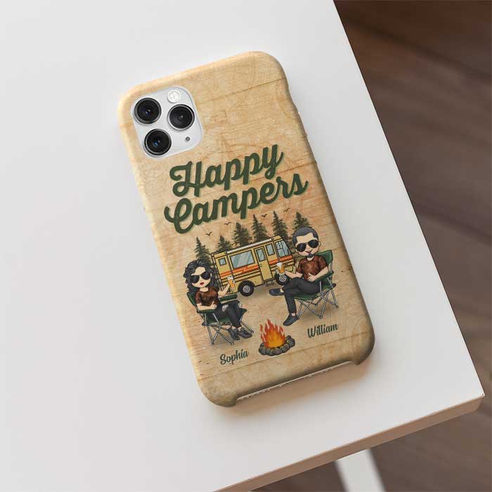 We Are Happy Campers - Gift For Camping Couples, Husband Wife - Personalized Phone Case