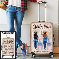 Thumbnail for You & Me, We're More Than Friends, We're Like A Small Travel Gang - Gift For Bestie - Personalized Luggage Cover