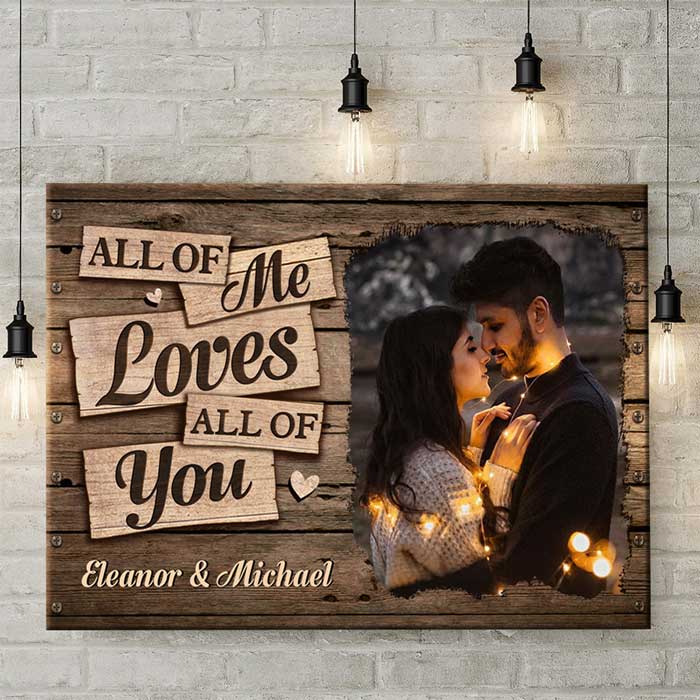 I Deeply Fall In Love With You - Personalized Horizontal Canvas - Upload Image, Gift For Couples, Husband Wife