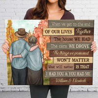 Thumbnail for At The End Of Our Lives - Personalized Horizontal Canvas - Gift For Couples, Husband Wife