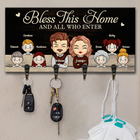 Thumbnail for Blessing This Heart-Warming Home And All Who Enter - Personalized Key Hanger, Key Holder - Gift For Couples, Husband Wife