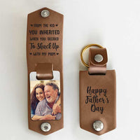 Thumbnail for You Shacked Up With My Mom - Personalized PU Leather Keychain - Upload Image, Gift For Father's Day