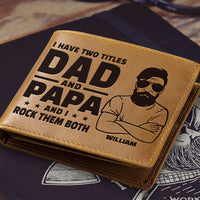 Thumbnail for I Have Two Titles - Personalized Bifold Wallet - Gift For Dad, Grandpa