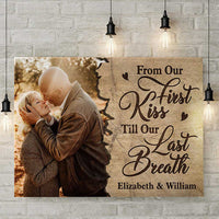 Thumbnail for From Our First Kiss - Personalized Horizontal Canvas - Upload Image, Gift For Couples, Husband Wife