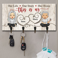 Thumbnail for This Is Our Life, Our Story & Our Home - Personalized Key Hanger, Key Holder - Anniversary Gifts, Gift For Couples, Husband Wife