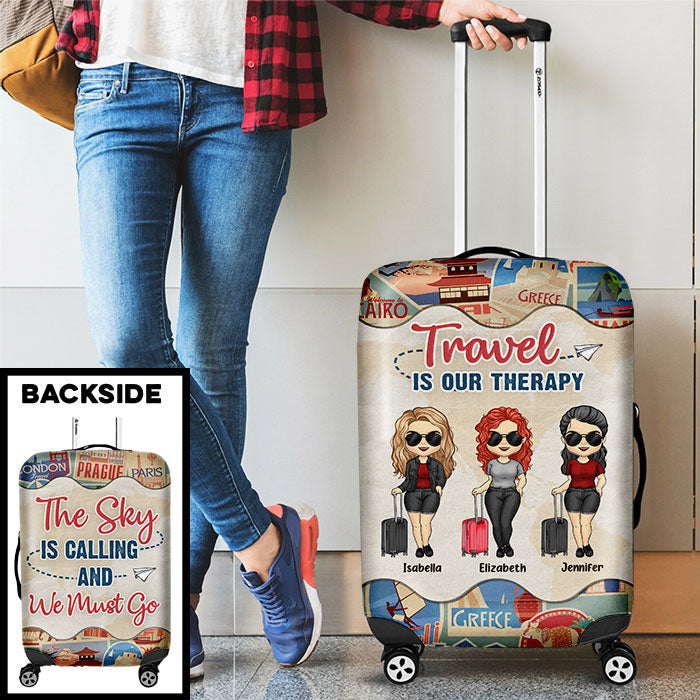 The Sky Is Calling & We Must Go - Gift For Bestie - Personalized Luggage Cover