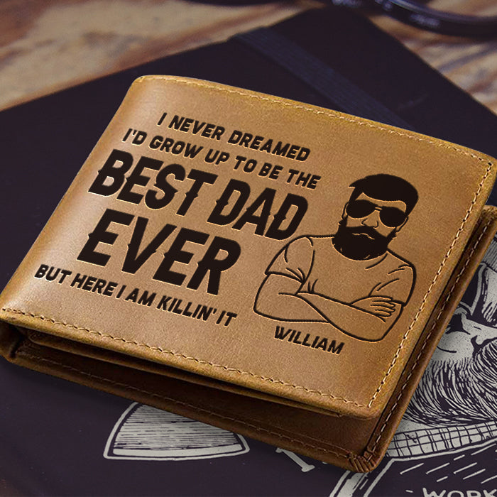 Best Dad Ever - Personalized Bifold Wallet - Gift For Dad