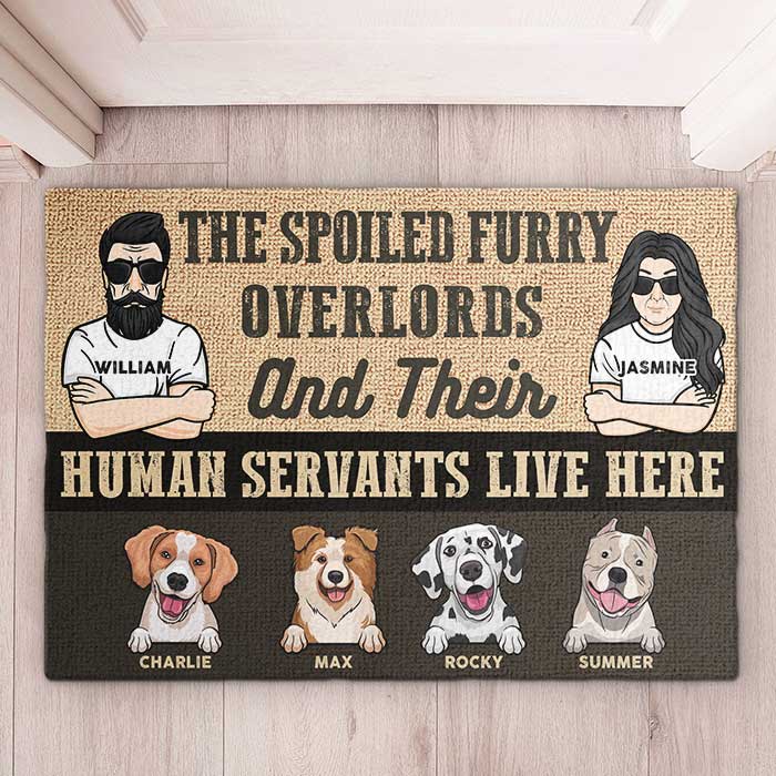 The Spoiled Furry Overlords - Personalized Decorative Mat - Gift For Pet Lovers