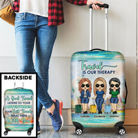 Thumbnail for Travel Is Our Therapy, We Make Adventures Together - Gift For Bestie - Personalized Luggage Cover