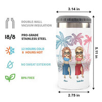 Thumbnail for Beaches Booze & Besties - Personalized Can Cooler - Gift For Bestie