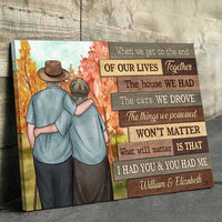 Thumbnail for At The End Of Our Lives - Personalized Horizontal Canvas - Gift For Couples, Husband Wife