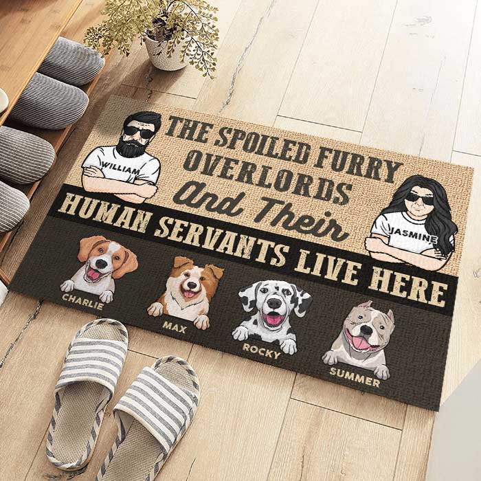 The Spoiled Furry Overlords - Personalized Decorative Mat - Gift For Pet Lovers