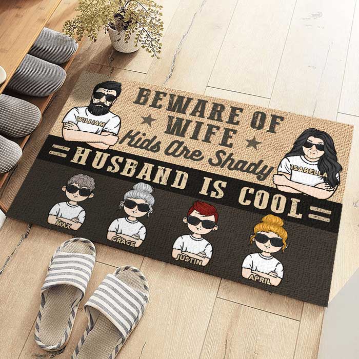 Beware Of Wife - Personalized Decorative Mat - Gift For Couples, Husband Wife