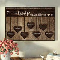 Thumbnail for Home Is Where The Heart Is - Personalized Horizontal Poster - Gift For Couples, Husband Wife