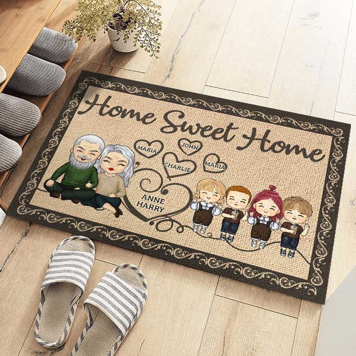 There's No Place Like Home - Personalized Decorative Mat - Anniversary Gifts, Gift For Couples, Husband Wife