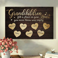 Thumbnail for Grandchildren Fill A Place In Your Heart - Personalized Horizontal Poster - Gift For Grandparents