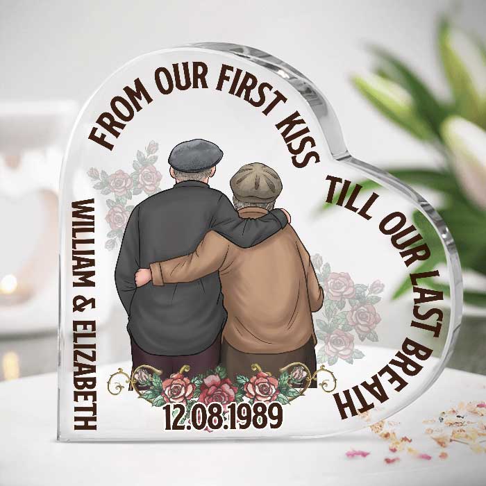 From Our First Kiss - Personalized Shaped Acrylic Plaque - Gift For Couples, Husband Wife