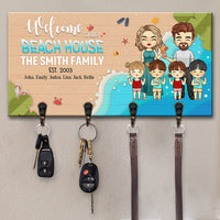 Thumbnail for Welcome To Our Beach House - Personalized Key Hanger, Key Holder - Gift For Couples, Husband Wife