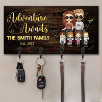 Thumbnail for It's Time For A New Adventure - Personalized Key Hanger, Key Holder - Gift For Couples, Husband Wife