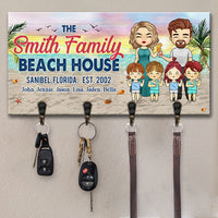 Thumbnail for Family Beach House - - Personalized Key Hanger, Key Holder - Gift For Couples, Husband Wife