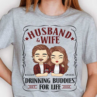 Thumbnail for Husband Wife Drinking Buddies For Life - Gift For Couples, Husband Wife - Personalized Unisex T-shirt, Hoodie