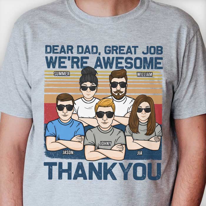 Thank You Dad We Are Awesome - Personalized Unisex T-shirt - Gift For Dad