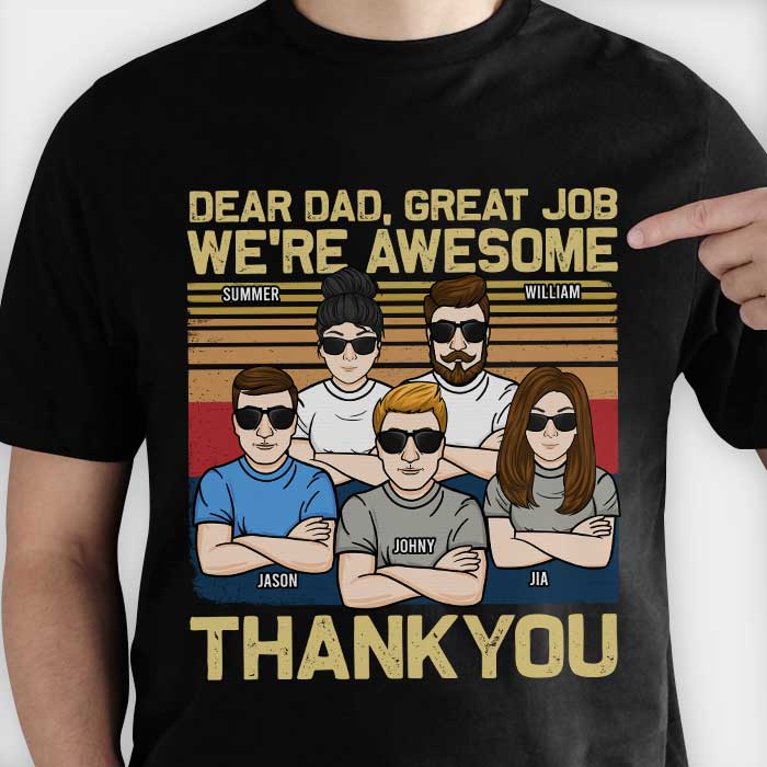 Thank You Dad We Are Awesome - Personalized Unisex T-shirt - Gift For Dad