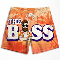 Thumbnail for Boss & The Real Boss - Personalized Couple Beach Shorts - Gift For Couples, Husband Wife