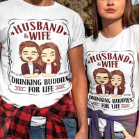 Thumbnail for Husband Wife Drinking Buddies For Life - Gift For Couples, Husband Wife - Personalized Unisex T-shirt, Hoodie