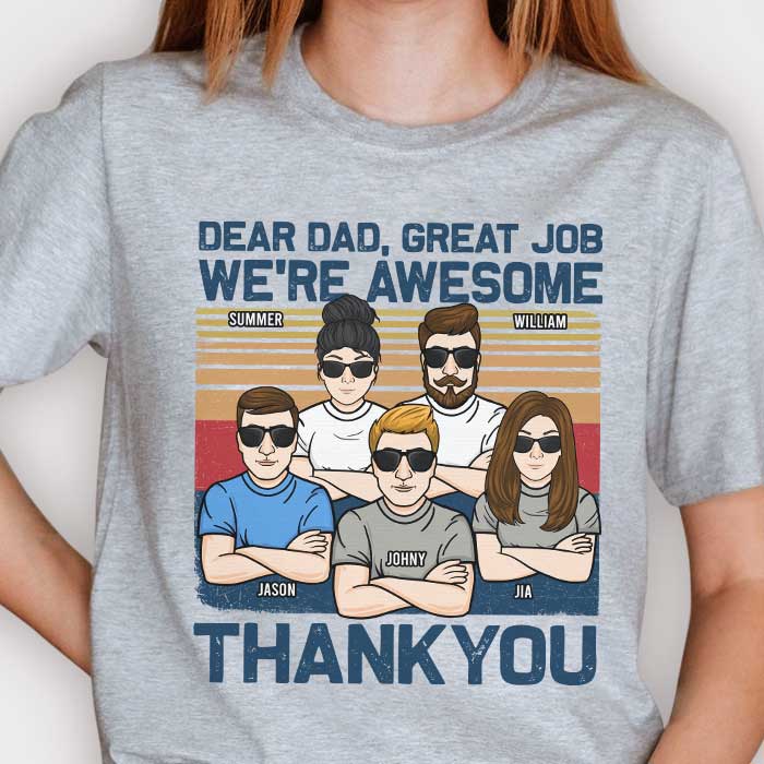 Thank You Dad We Are Awesome - Personalized Unisex T-shirt - Gift For Dad