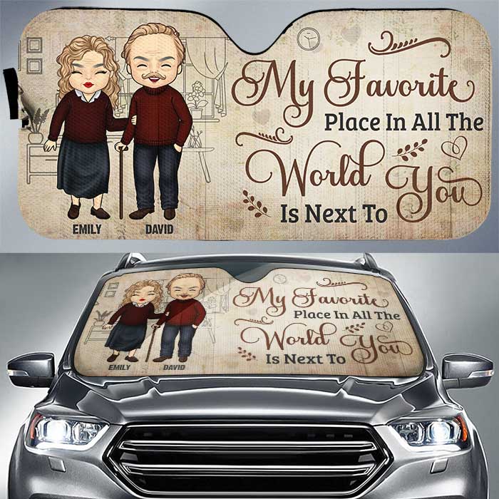 Next To You - Personalized Auto Sunshade - Gift For Couples, Husband Wife