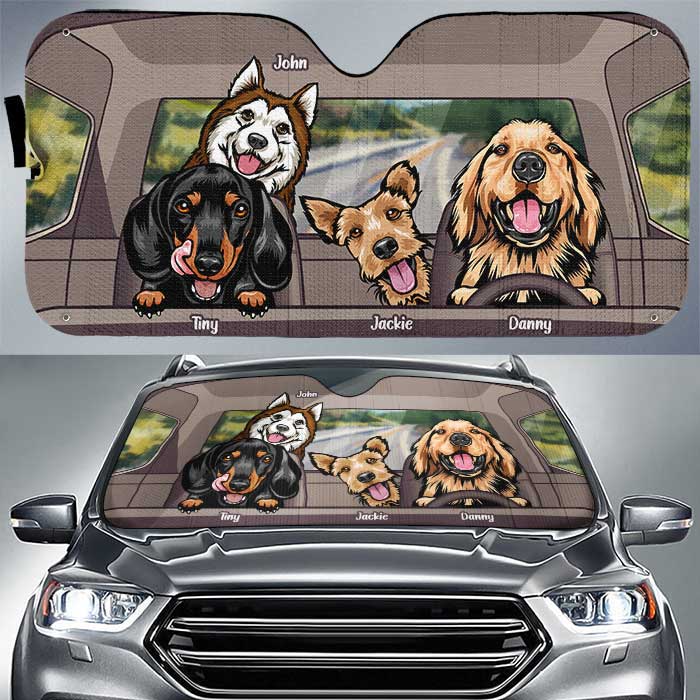 Cool Dogs - Personalized Auto Sunshade - Gift For Pet Lovers