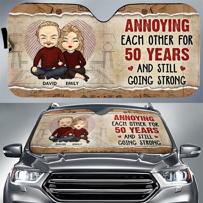 Annoying Each Other - Personalized Auto Sunshade - Gift For Couples, Husband Wife