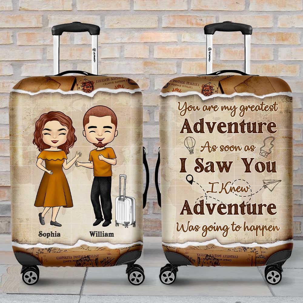 You Are My Greatest Adventure - Gift For Couples, Husband Wife - Personalized Luggage Cover