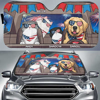 Thumbnail for Happy 4th Of July Dog - Personalized Auto Sunshade - Gift For Pet Lovers