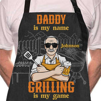 Thumbnail for Daddy Is My Name - Personalized Apron - Gift For Dad, Grandpa