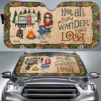 Thumbnail for Super Sexy Camping Lady - Personalized Auto Sunshade - Gift For Bestie