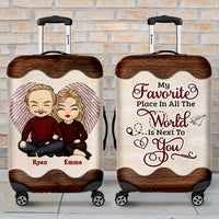 Thumbnail for My Favorite Place In All The World Is Next To You - Gift For Couples, Husband Wife - Personalized Luggage Cover