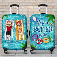 Thumbnail for Life Is Better By The Pool - Gift For Couples, Husband Wife - Personalized Luggage Cover