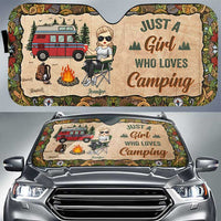 Thumbnail for Super Sexy Camping Lady - Personalized Auto Sunshade - Gift For Bestie