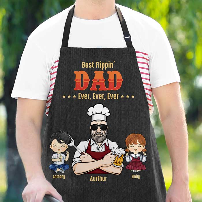 Best Flippin' Dad Ever - Personalized Apron - Gift For Dad