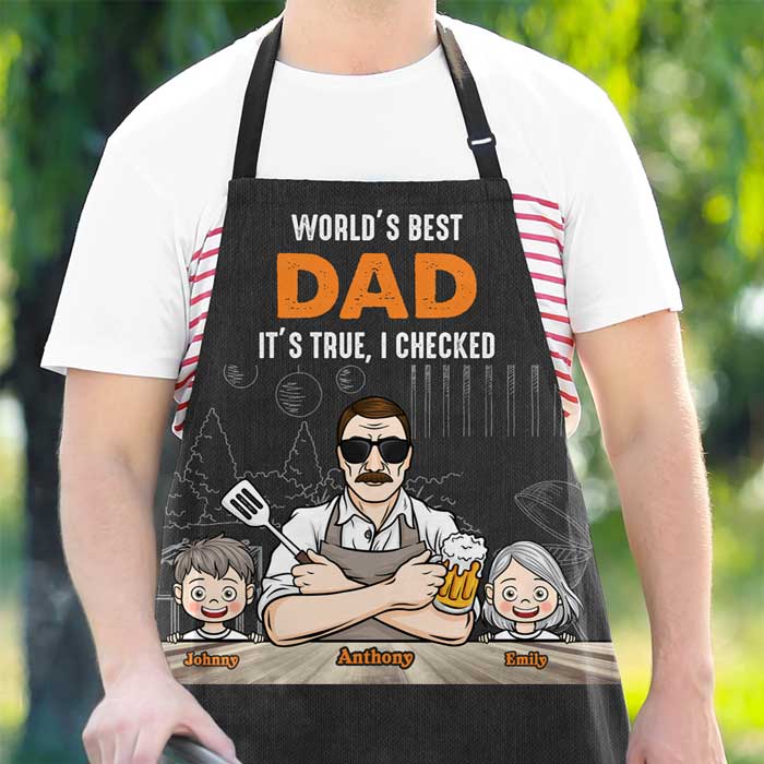 World's Best Dad - Personalized Apron - Gift For Dad, Grandpa