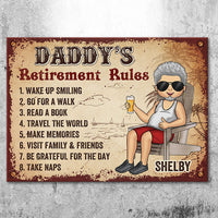 Thumbnail for Grandpa’s Retirement Rules - Gift For Dad, Grandpa - Personalized Metal Sign