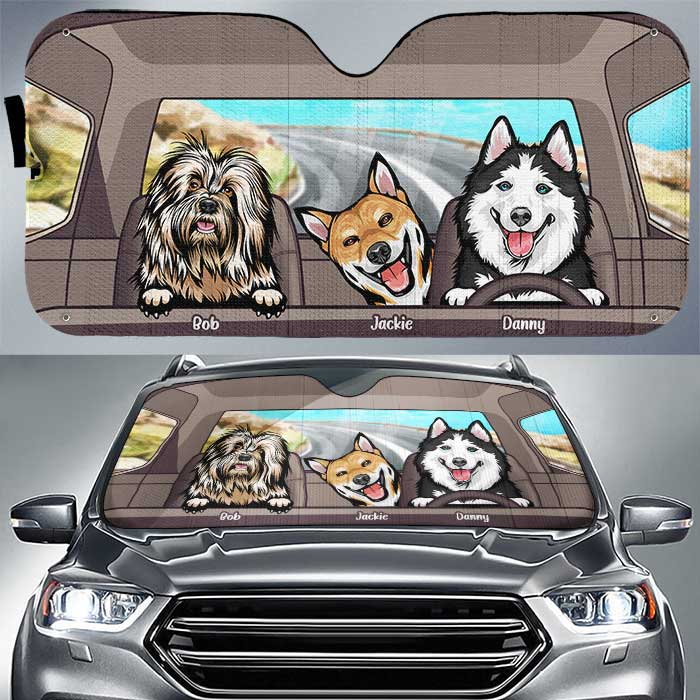 Cool Dogs - Personalized Auto Sunshade - Gift For Pet Lovers