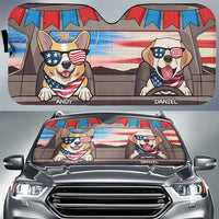 Thumbnail for Happy 4th Of July Dog - Personalized Auto Sunshade - Gift For Pet Lovers