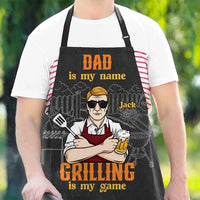 Thumbnail for Daddy Is My Name - Personalized Apron - Gift For Dad, Grandpa